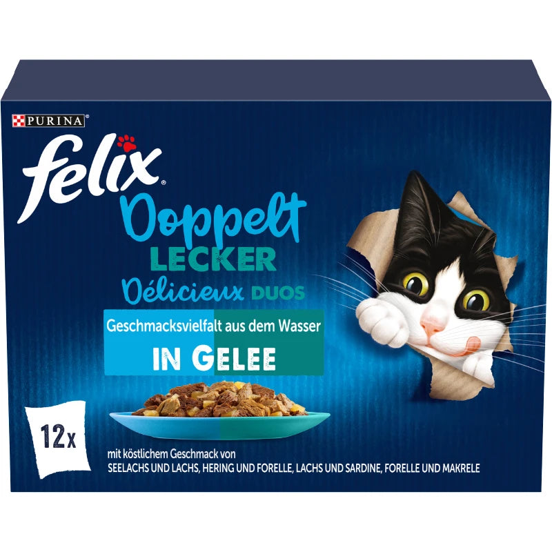 Felix Doppelt Lecker Geschmack aus dem Wasser 12x85 g – Deniz Lezzetleri Kedi Maması 12x85 g