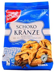 GUT&GÜNSTIG Schokokränze Mürbegebäck mit 20% Schokolade Kekse 250 g