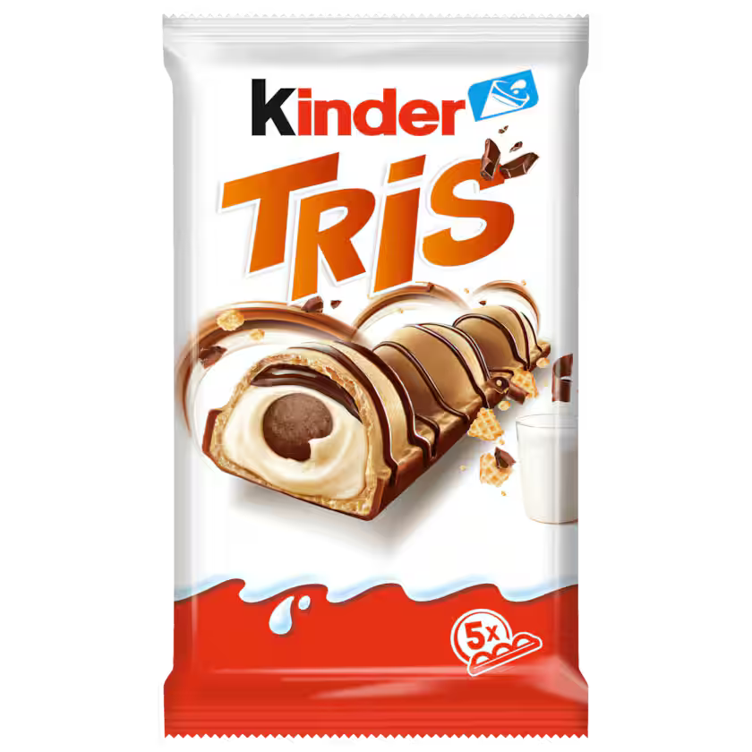 Kinder Tris Gefüllte Waffel-Spezialität mit Milchcreme & Schokolade 100 g