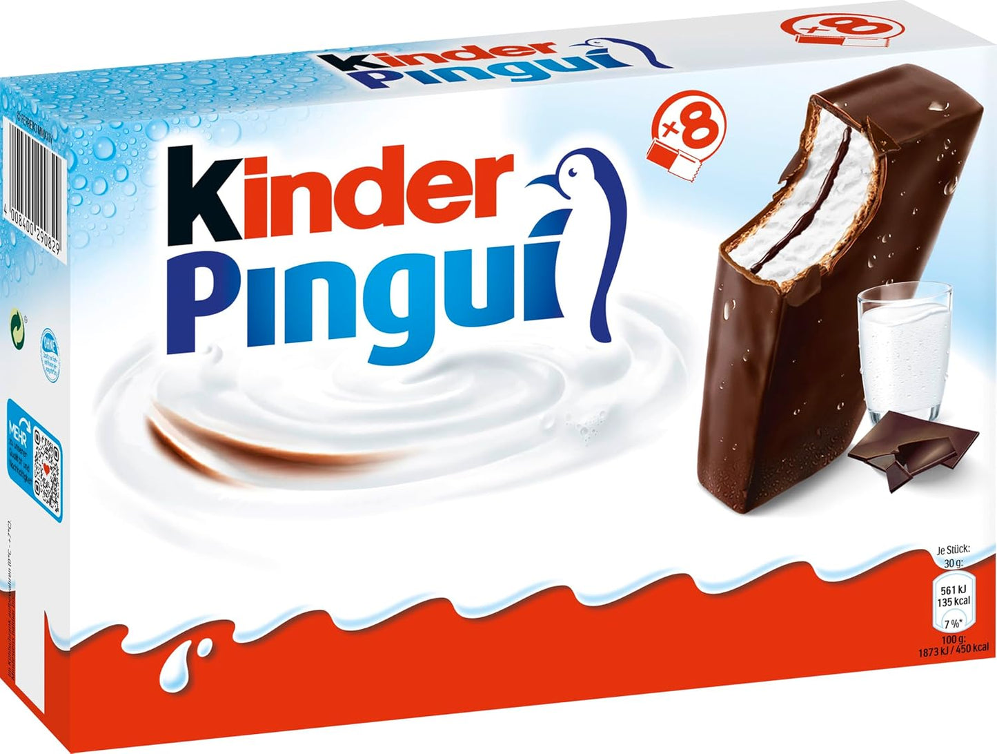 Kinder Pingui Schoko-Schnitte mit Milch- & Kakaocreme 8er Multipack 240 g