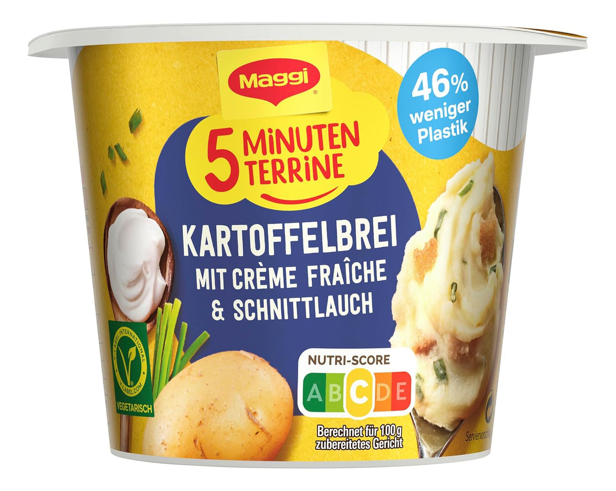Maggi 5 Minuten Terrine Kartoffelbrei mit Crème fraîche & Schnittlauch 53 g