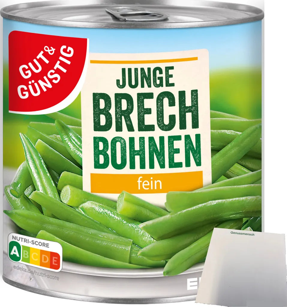GUT&GÜNSTIG feine junge Brechbohnen 800 g / GUT&GÜNSTIG İnce Taze Kırık Fasulye Konservesi 800 g