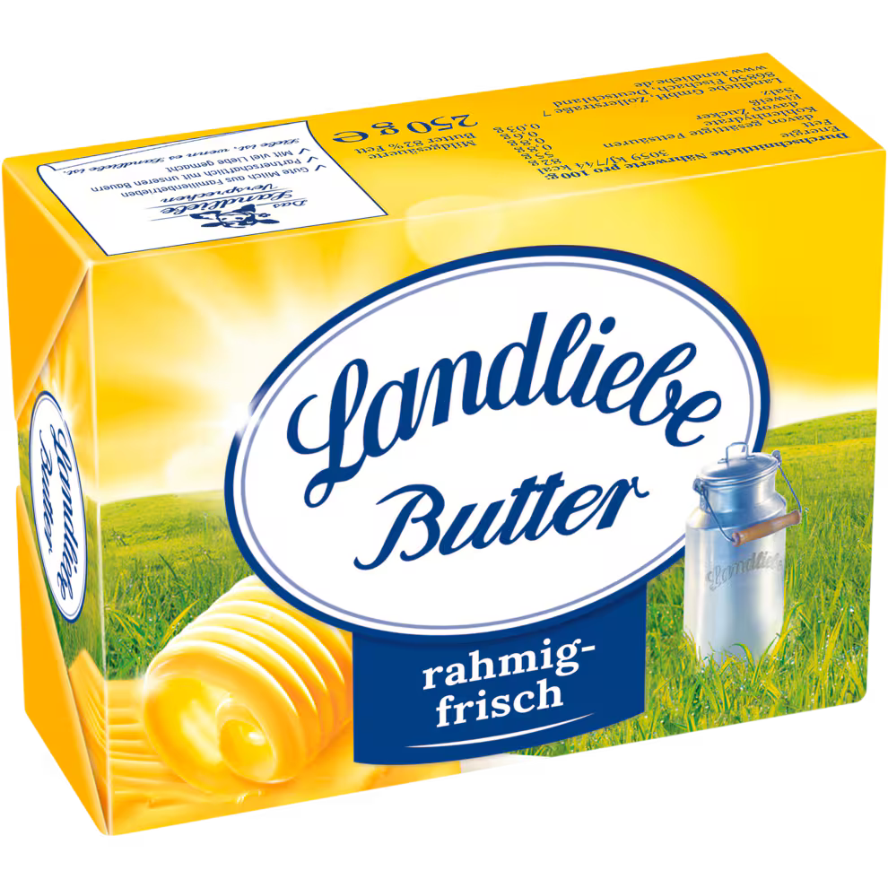 Landliebe Tafelbutter Mildgesäuert 82% Fett 250 g