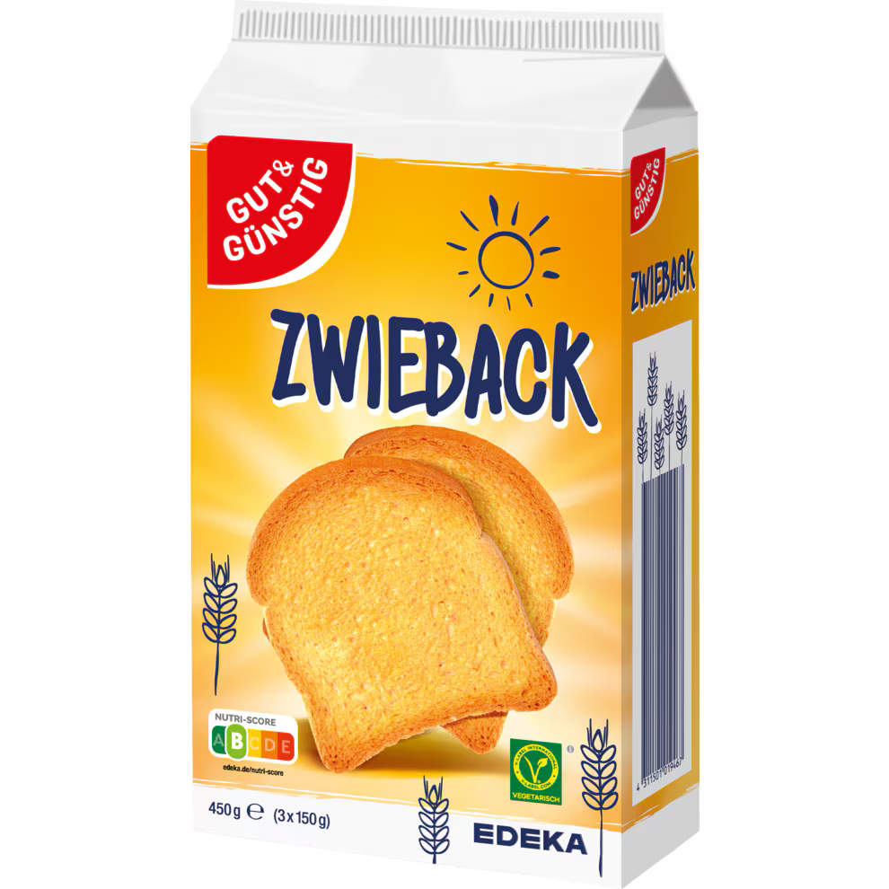 GUT&GÜNSTIG Zwieback Klassischer Knusperzwieback 450 g