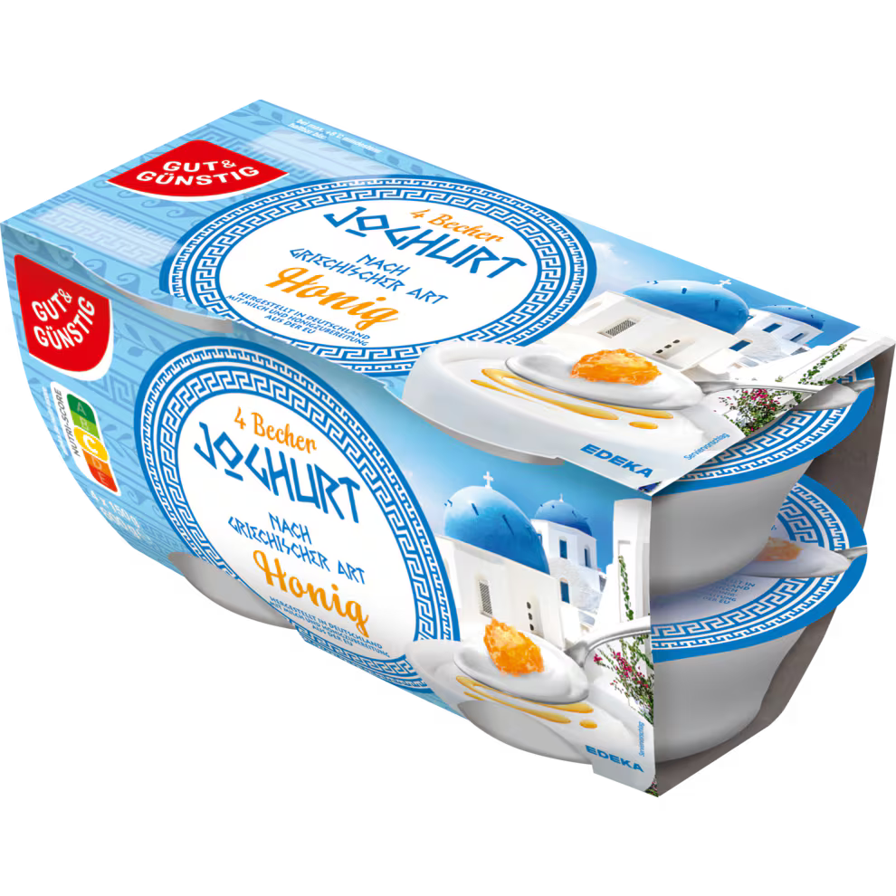 GUT&GÜNSTIG Joghurt nach griechischer Art Honig 4x150 g / Yunan Usulü Ballı Yoğurt 4x150 g