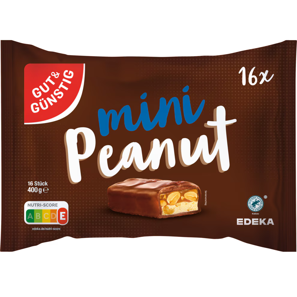 GUT&GÜNSTIG Schokoriegel Karamell Nuss Milchschokolade Erdnuss Karamell 400 g