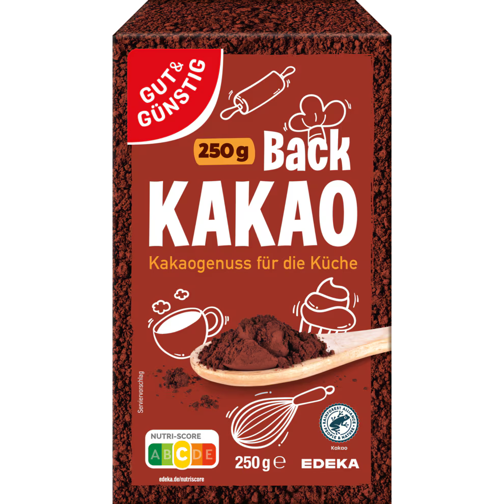 GUT&GÜNSTIG Backkakao Kakaopulver Stark Entölt Backzutat 250 g