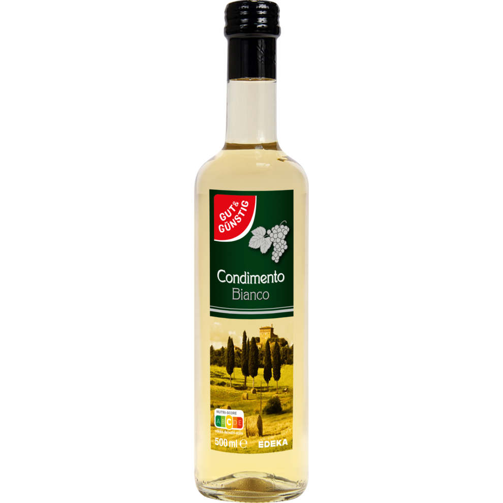 GUT&GÜNSTIG Condimento Bianco Weißer Balsamico Essigspezialität Weinessig Traubenmost 500 ml