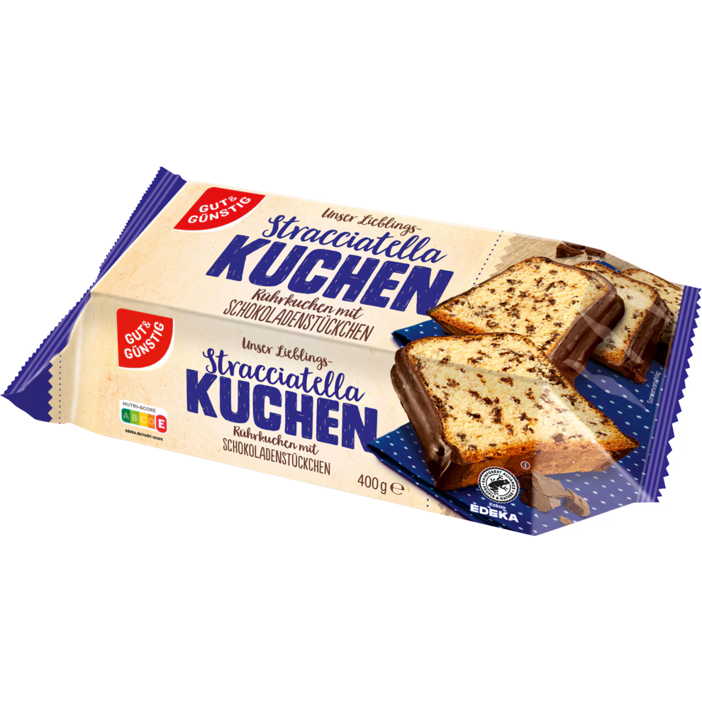 GUT&GÜNSTIG Stracciatellakuchen Rührkuchen mit Schokoladenstückchen & Fettglasur 400 g