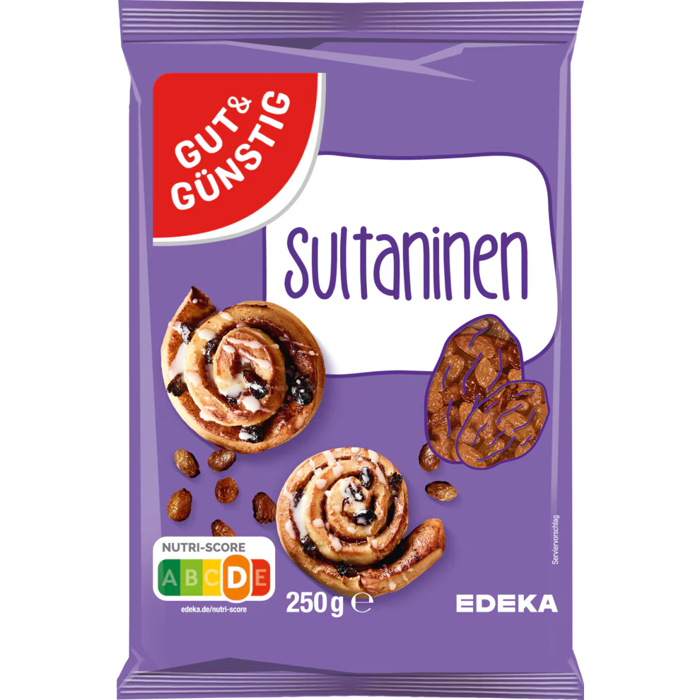 GUT&GÜNSTIG Sultaninen Ungeschwefelt Getrocknete Weintrauben Natur 250 g