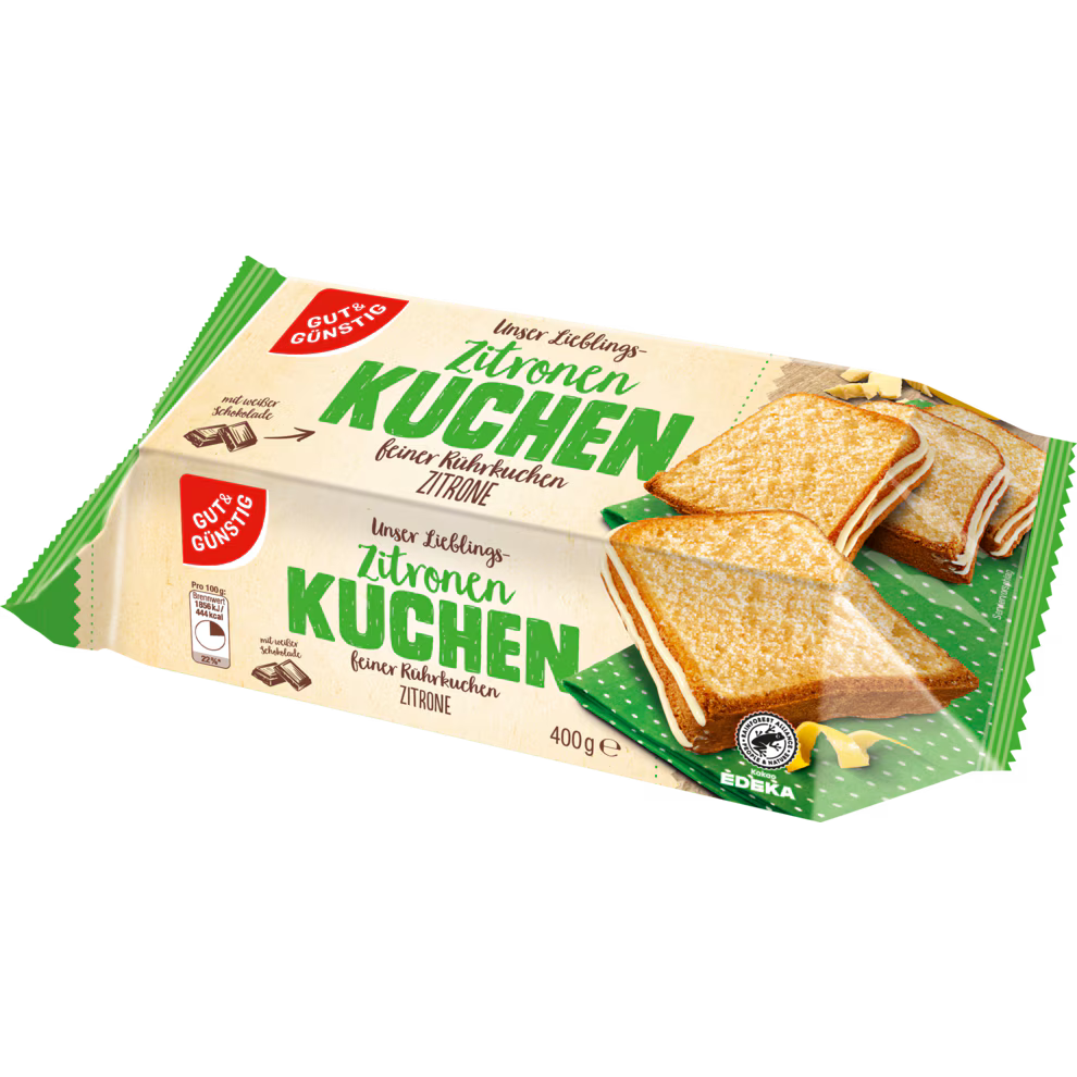GUT&GÜNSTIG Zitronenkuchen Feiner Rührkuchen mit Weißer Schokolade 400 g