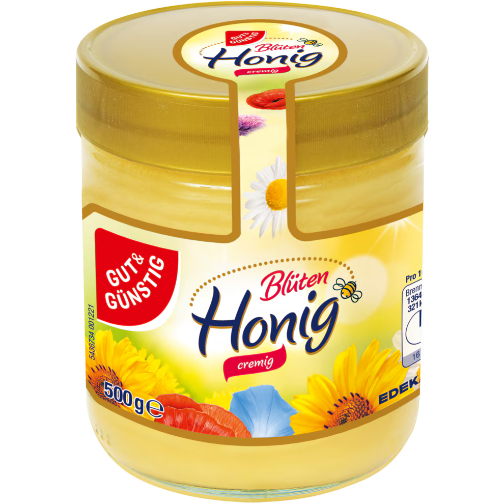 GUT&GÜNSTIG Blütenhonig Cremig Streichfähig Natürlicher Honig 500 g