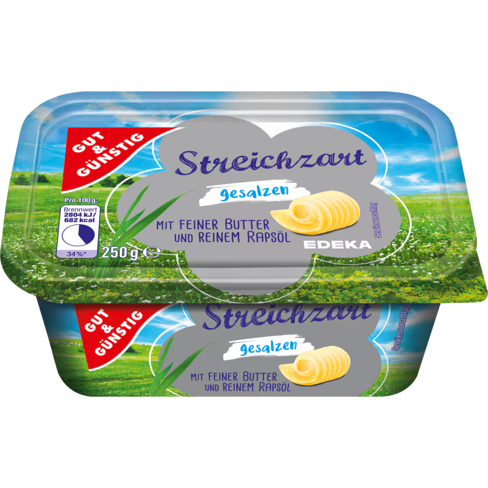 GUT&GÜNSTIG Streichzart Gesalzen Mischstreichfett 65% Margarine 250 g
