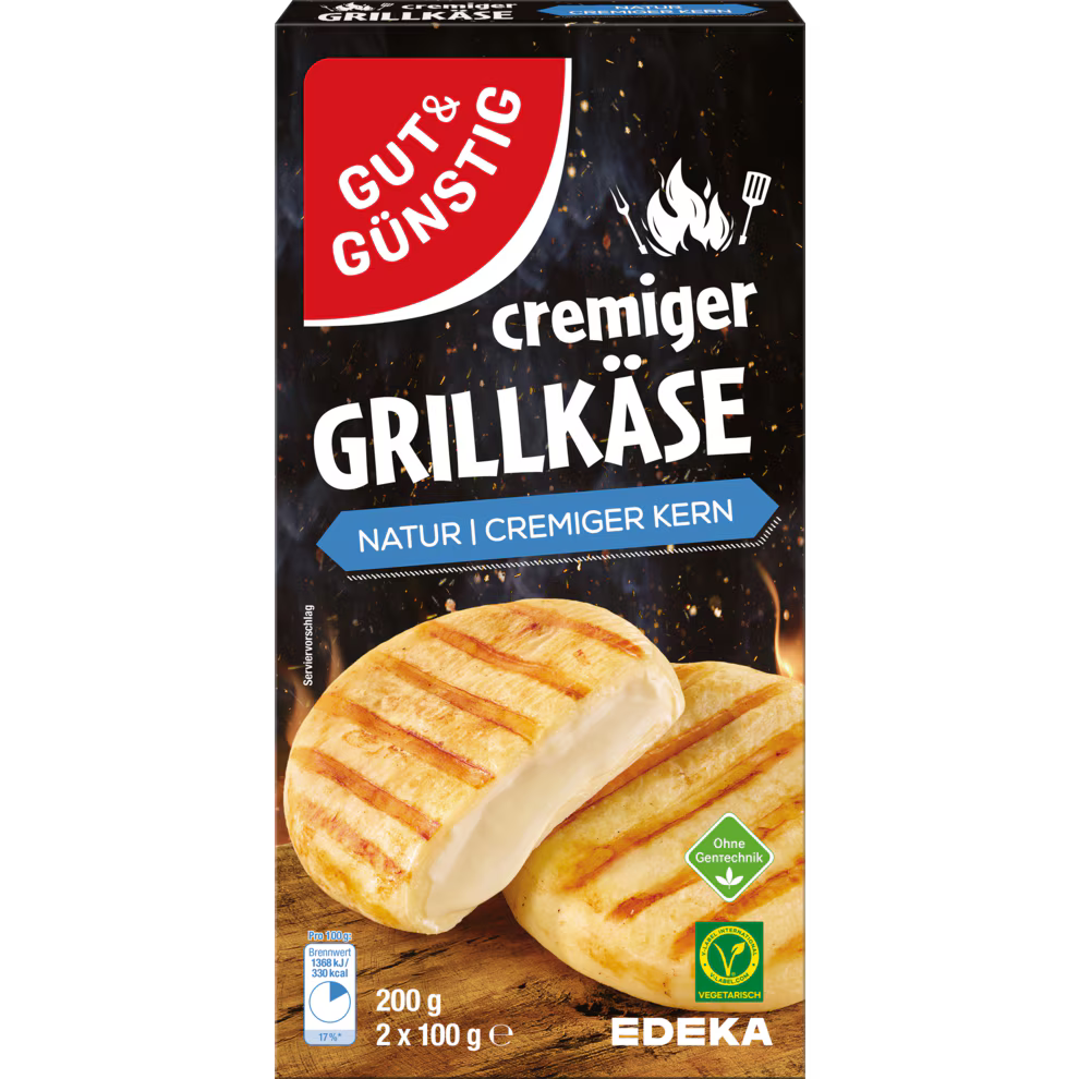 GUT&GÜNSTIG Grill- und Pfannenkäse Natur 55% 200 g / Izgara ve Tava Peyniri Sade %55 200 g