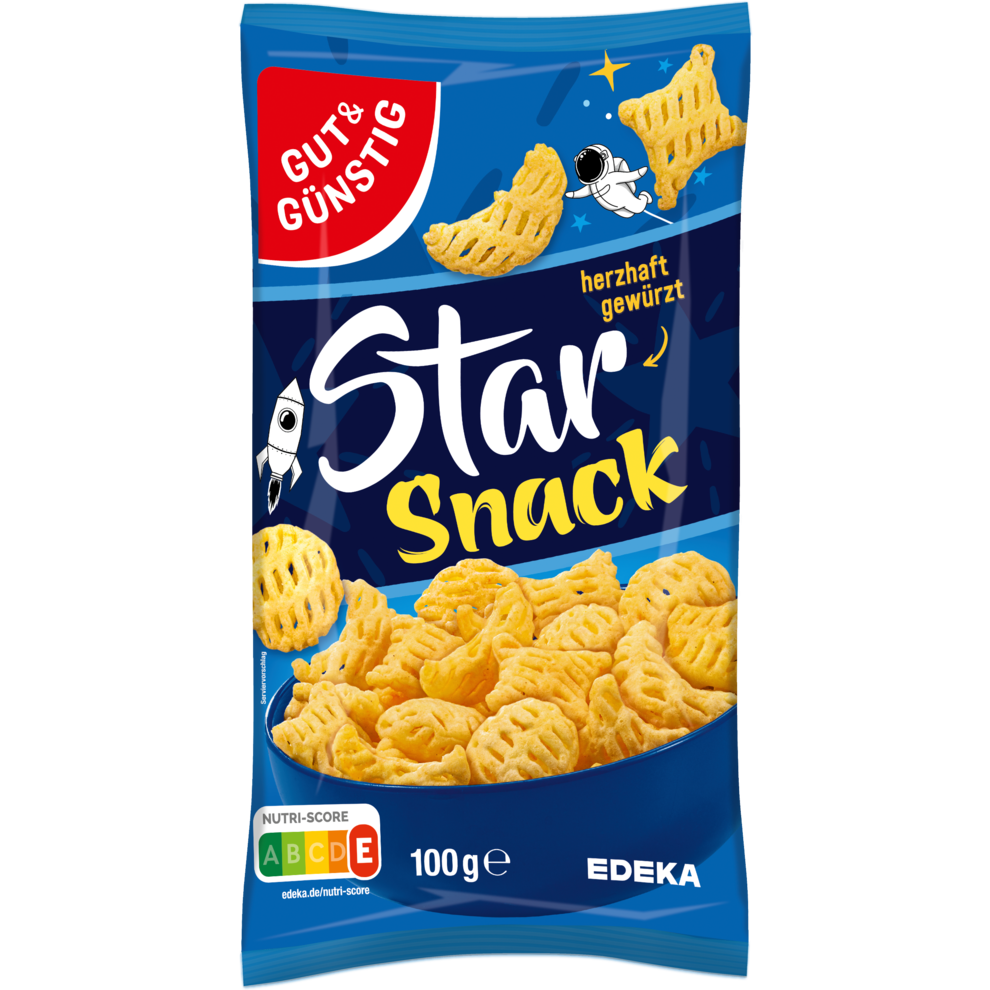 GUT&GÜNSTIG Starsnack Gewürzter Kartoffelsnack Knusprig 100 g