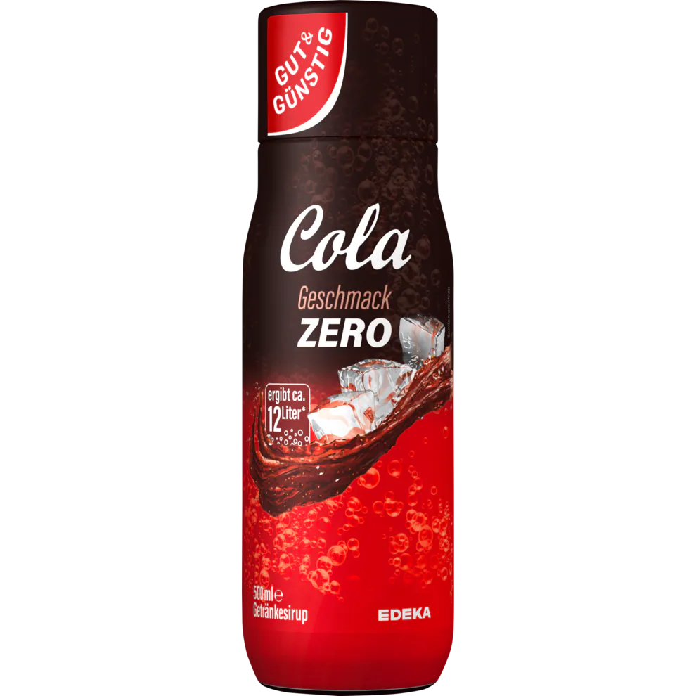 GUT&GÜNSTIG Sirup Cola Zero Zuckerfrei Koffeinhaltig Colasirup 0,5 l