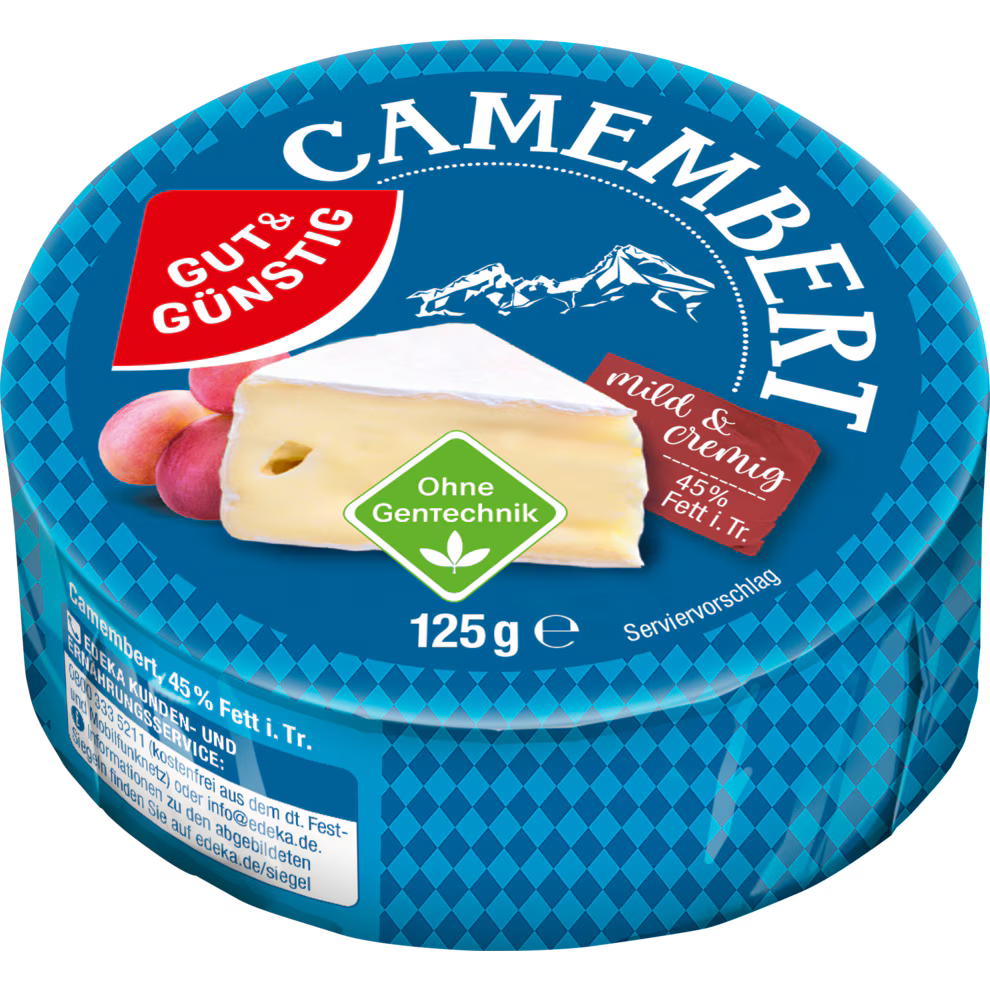 GUT&GÜNSTIG Camembert Weichkäse mit Edelschimmel 45% Fett i.Tr. 125 g