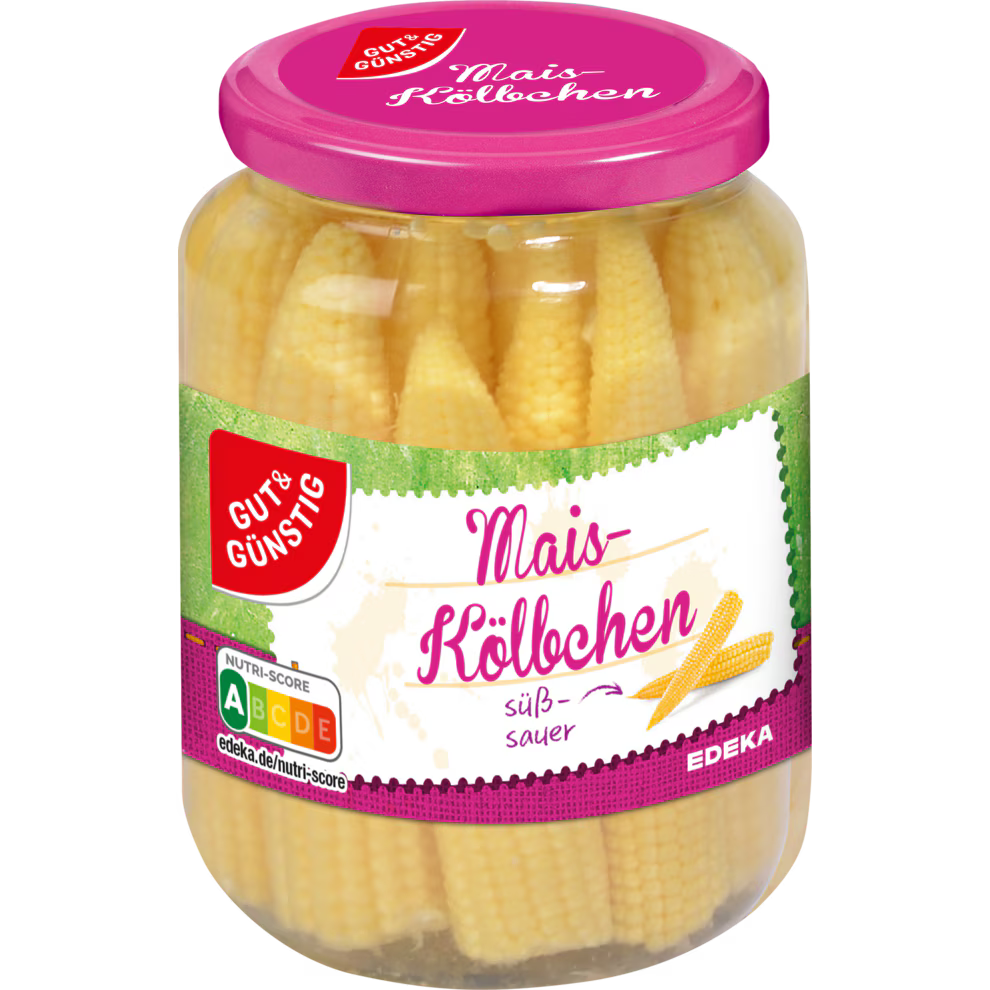 GUT&GÜNSTIG Maiskölbchen 330 g / GUT&GÜNSTIG Tatlı-Ekşi Bebek Mısır Koçanı 330 g