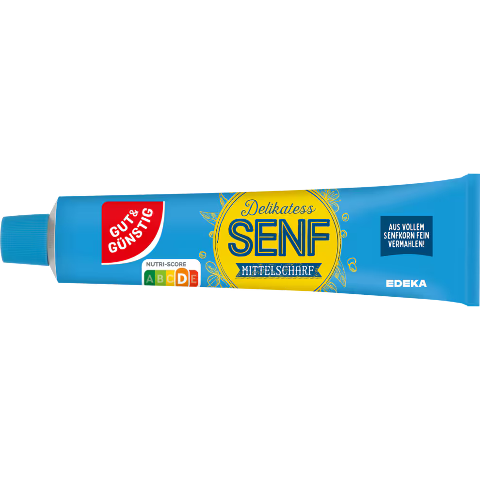 GUT&GÜNSTIG Senf Mittelscharf Delikatess Senf Würziger Tafelsenf 200 ml