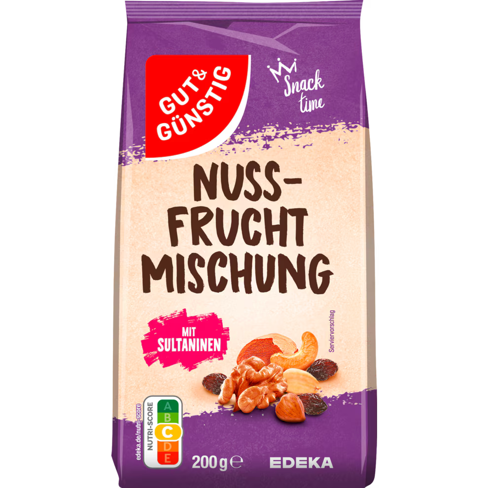 GUT&GÜNSTIG Nuss-Frucht-Mischung 200 g / GUT&GÜNSTIG Kuruyemiş ve Meyve Karışımı 200 g
