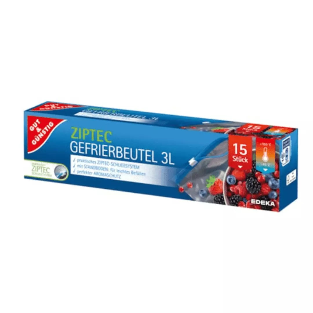 GUT&GÜNSTIG Ziptec-Gefrierbeutel 3 l 15 ST – Zip Kilitli Dondurma Torbası 3L 15 Adet
