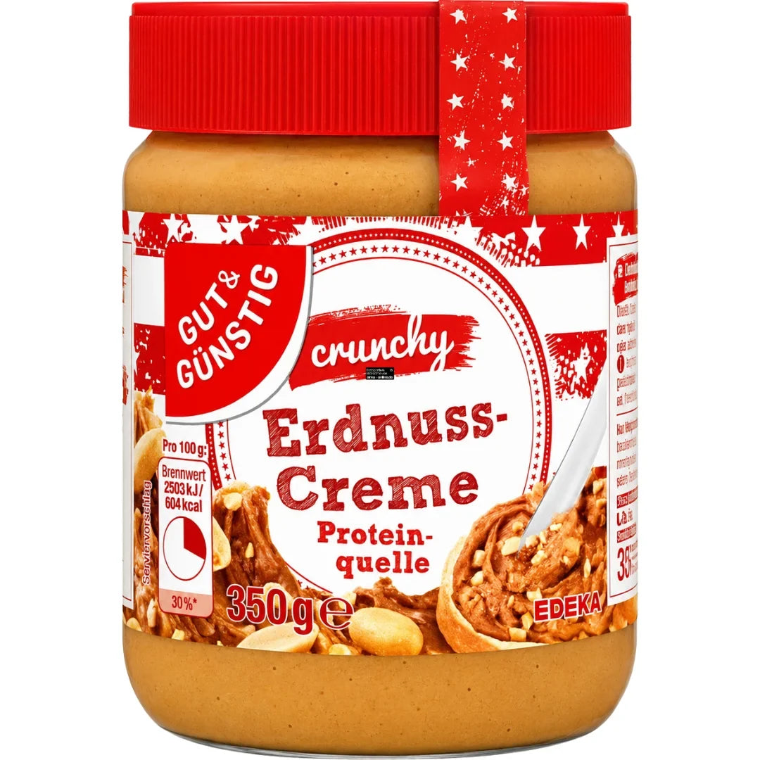 GUT&GÜNSTIG Erdnussbutter crunchy 350 g / GUT&GÜNSTIG Parçacıklı Yer Fıstığı Ezmesi 350 g