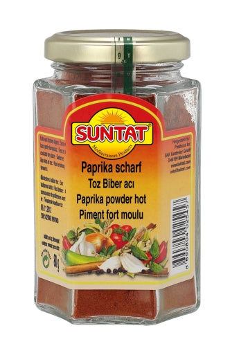 SUNTAT Paprika scharf gemahlen 80 g Glas – Acı Kırmızı Biber