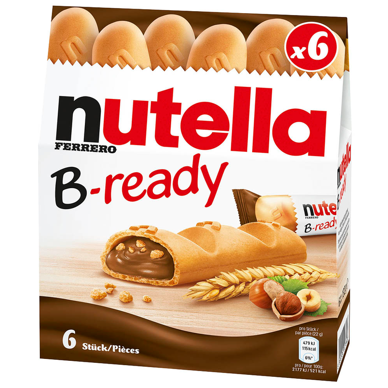 Nutella B-Ready 6 ST 132 g / Nutella B-Ready Findikli Kremali Gofret 6 Adet 132 g