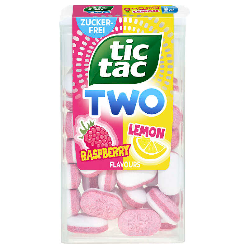 Tic Tac Two Raspberry Lemon 38 ST 38,5 g / Tic Tac Two Ahududu & Limon 38 Adet 38,5 g