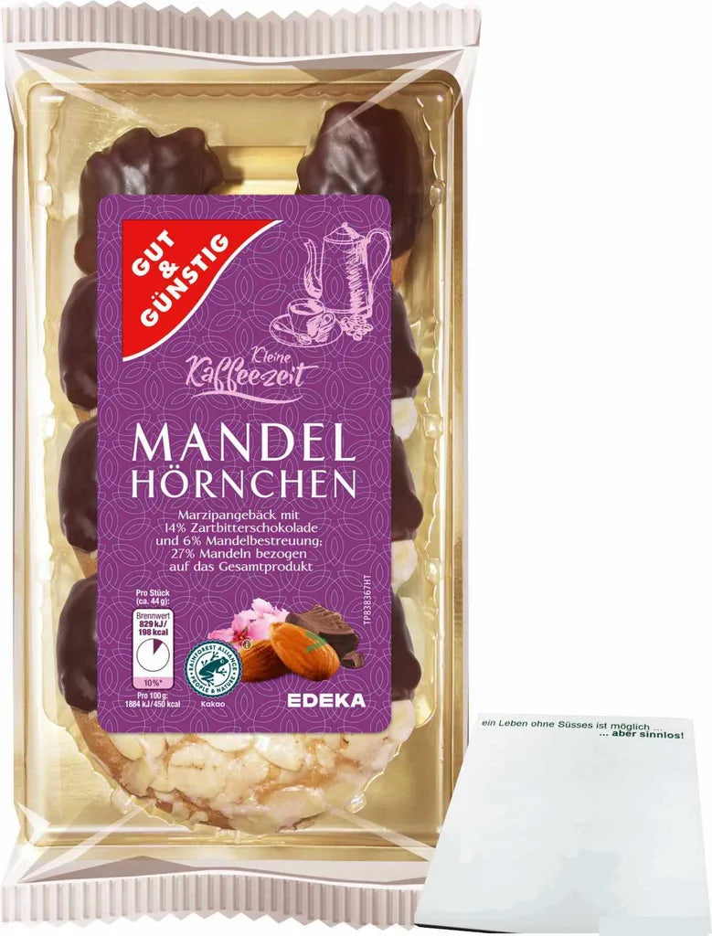 GUT&GÜNSTIG Mandelhörnchen 175 g / GUT&GÜNSTIG Bademli Çikolatalı Boynuz Kurabiye 175 g