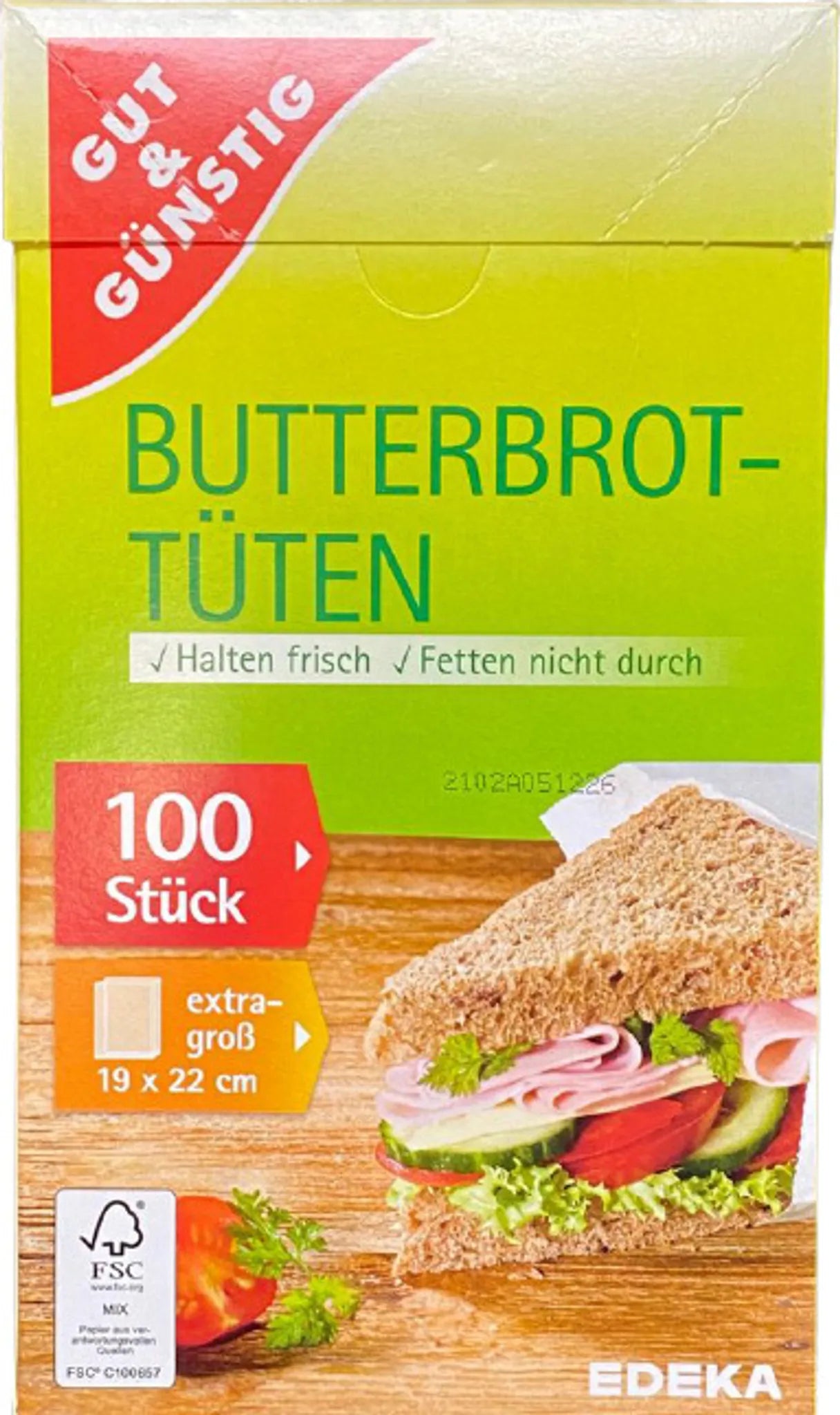 GUT&GÜNSTIG Butterbrottüten 100 ST – Sandviç Torbası 100 Adet