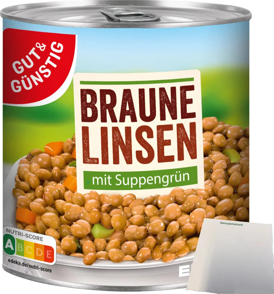 GUT&GÜNSTIG Linsen mit Suppengrün 800 g / GUT&GÜNSTIG Çorba Sebzeli Mercimek Konservesi 800 g