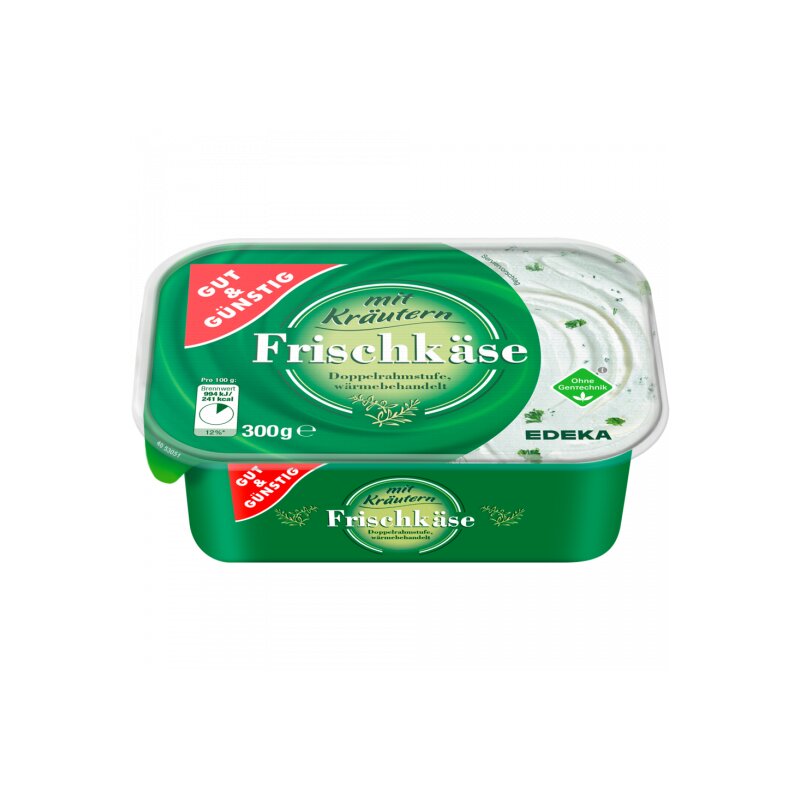GUT&GÜNSTIG Frischkäse Kräuter 70% DR 300 g / Otlu Tam Yağlı Krem Peynir %70 DR 300 g