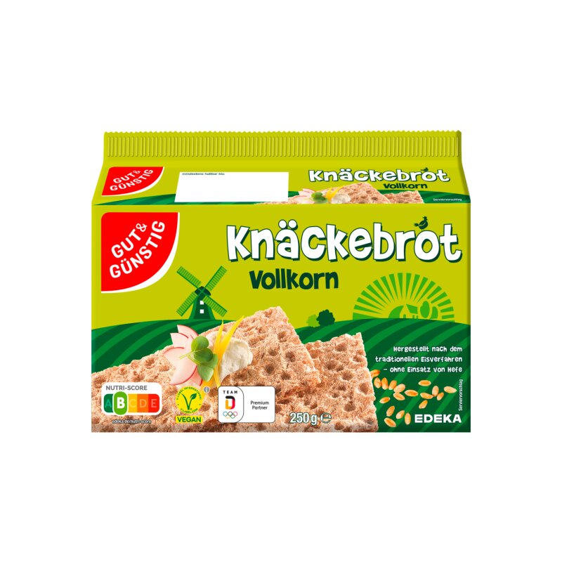 GUT&GÜNSTIG Knäckebrot Vollkorn 250 g / GUT&GÜNSTIG Tam Tahlıllı Gevrek Ekmek 250 g