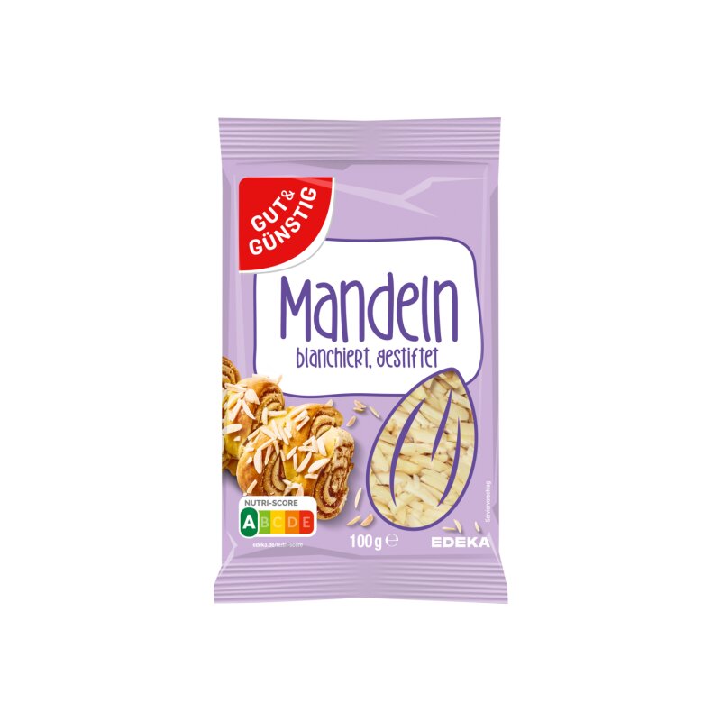 GUT&GÜNSTIG Mandeln gestiftelt 100 g / İnce Şeritlenmiş Haşlanmış Badem 100 g