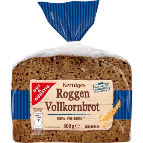 GUT&GÜNSTIG Roggenvollkornbrot 500 g / GUT&GÜNSTIG Tam Tahlıllı Çavdar Ekmeği 500 g