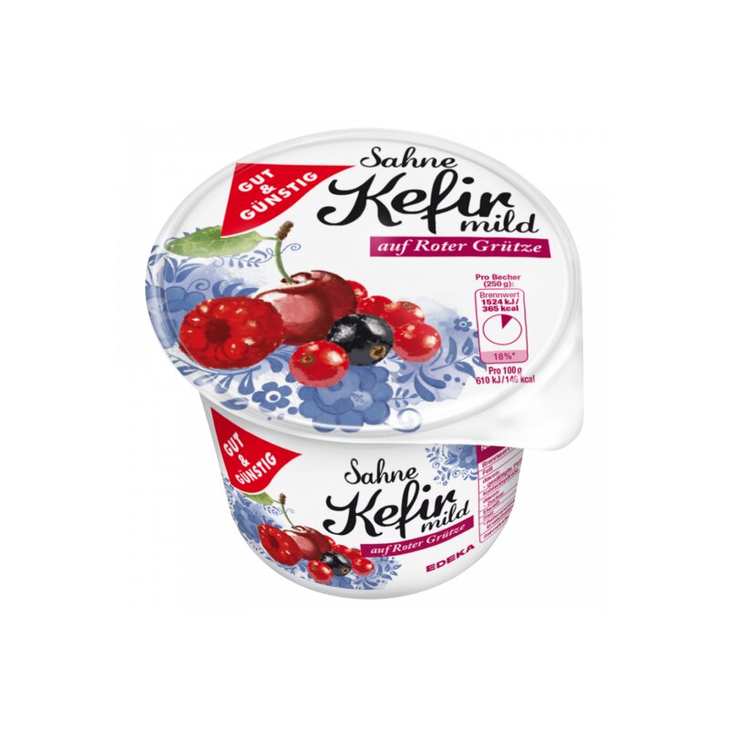 GUT&GÜNSTIG Sahnekefir rote Grütze 250 g / GUT&GÜNSTIG Kırmızı Meyveli Kremalı Kefir 250 g