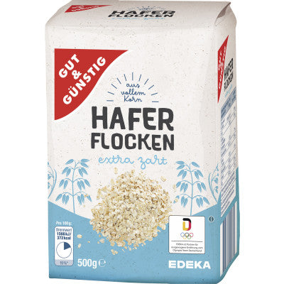 GUT&GÜNSTIG Haferflocken extra zart 500 g / Ekstra İnce Yulaf Ezmesi 500 g