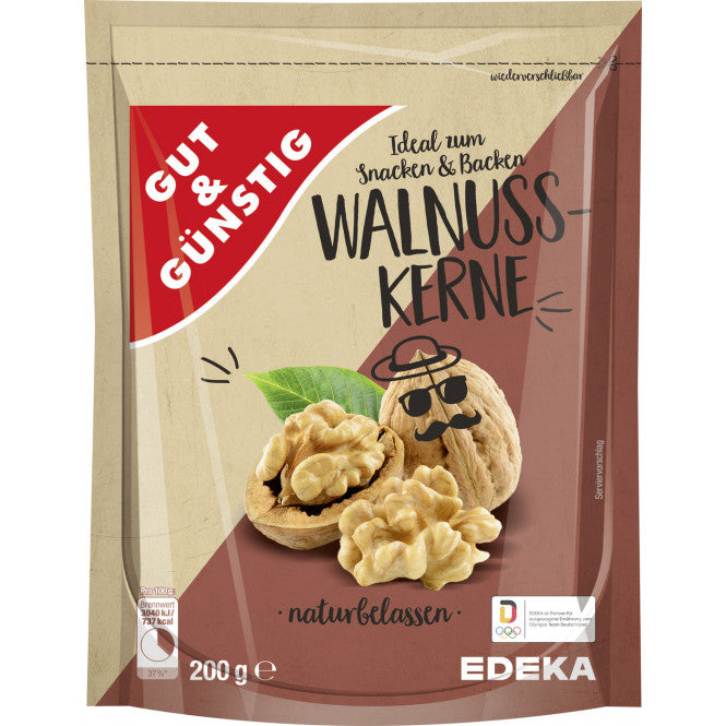 GUT&GÜNSTIG Walnusskerne Naturbelassen Kalifornische Walnüsse 200 g