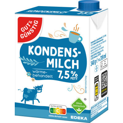 GUT&GÜNSTIG Kondensmilch SVS 7,5% 340 g / Yoğunlaştırılmış Süt %7,5 Yağ 340 g