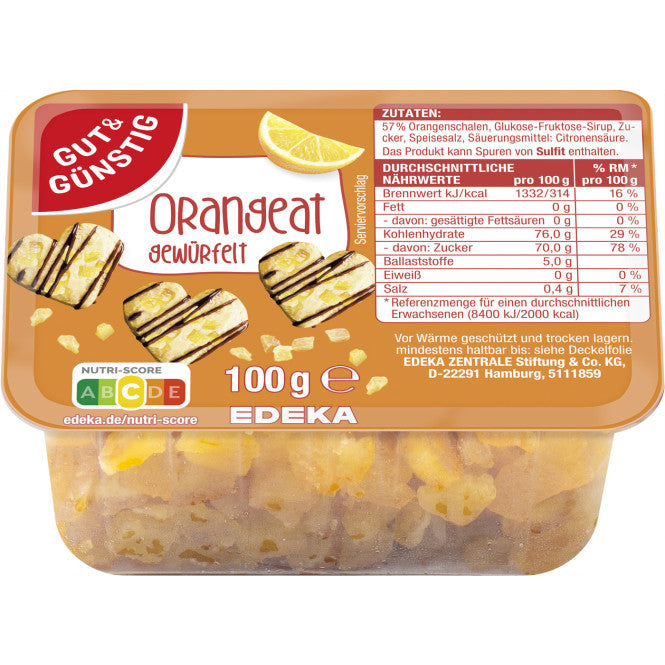 GUT&GÜNSTIG Orangeat 100 g / GUT&GÜNSTIG Şkerlenmiş Portakal Kabuğu 100 g