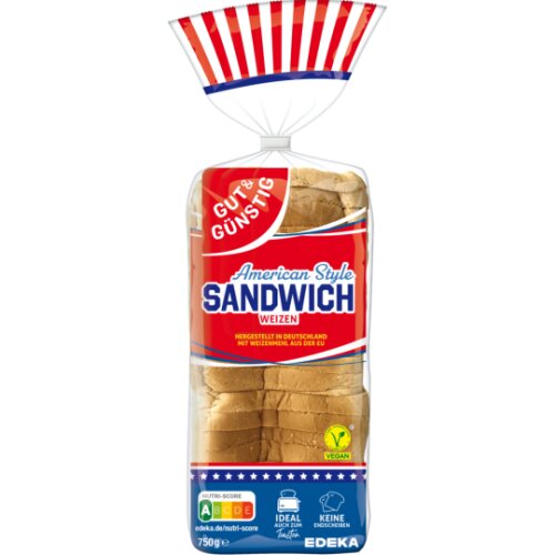 GUT&GÜNSTIG Sandwich Toast Weizen 750 g / GUT&GÜNSTIG Buğday Tost Ekmeği 750 g