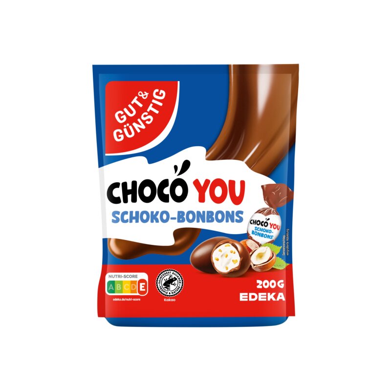 GUT&GÜNSTIG Schokoladenbonbons mit Haselnuss-Milchcremefüllung Vollmilchschokolade 200 g