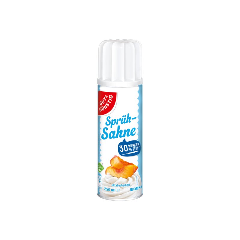 GUT&GÜNSTIG Sprühsahne 20% Fett Sprühfertige Schlagsahne Milchmischerzeugnis 250 ml