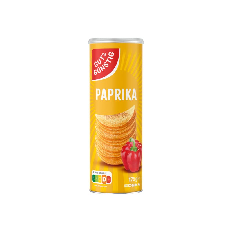 GUT&GÜNSTIG Stapelchips Paprika Kartoffelchips mit Paprikageschmack 175 g