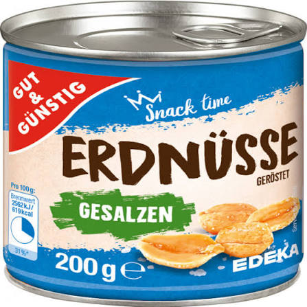 GUT&GÜNSTIG Erdnusskerne geröstet gesalzen 200 g / GUT&GÜNSTIG Kavrulmuş Tuzlu Yer Fıstığı 200 g