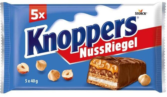 Knoppers Nussriegel Waffelriegel mit Nougat & Vollmilchschokolade 5er 200 g