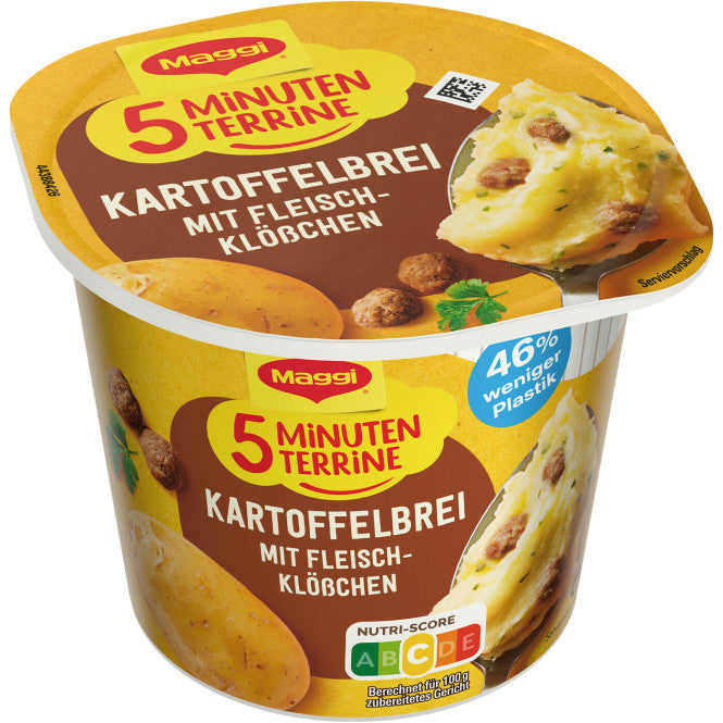 Maggi 5 Minuten Terrine Kartoffelbrei mit Fleischklößchen 46 g