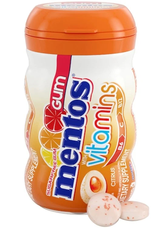 Mentos Gum Vitamins Citrus Kaugummi mit Zitrusgeschmack 64 g