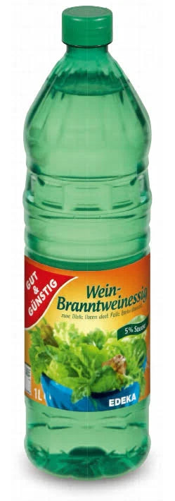 GUT&GÜNSTIG Wein-Branntweinessig 5% 1 l PET / GUT&GÜNSTIG Şarap-Brendi Sirkesi 5% 1 l PET